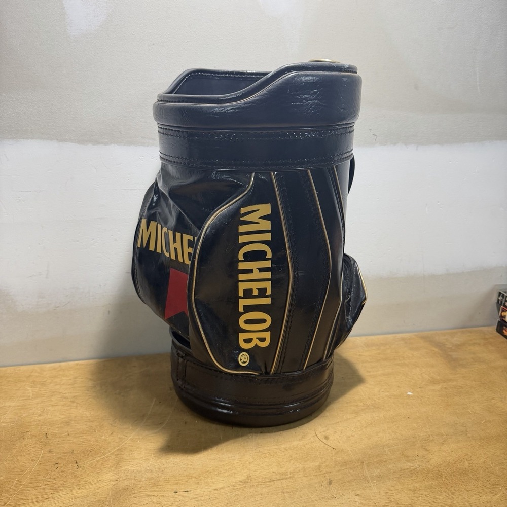 Vintage Michelob Beer Golf Den Caddy Walter Hagen Mini Bag Black Vinyl 1980’s